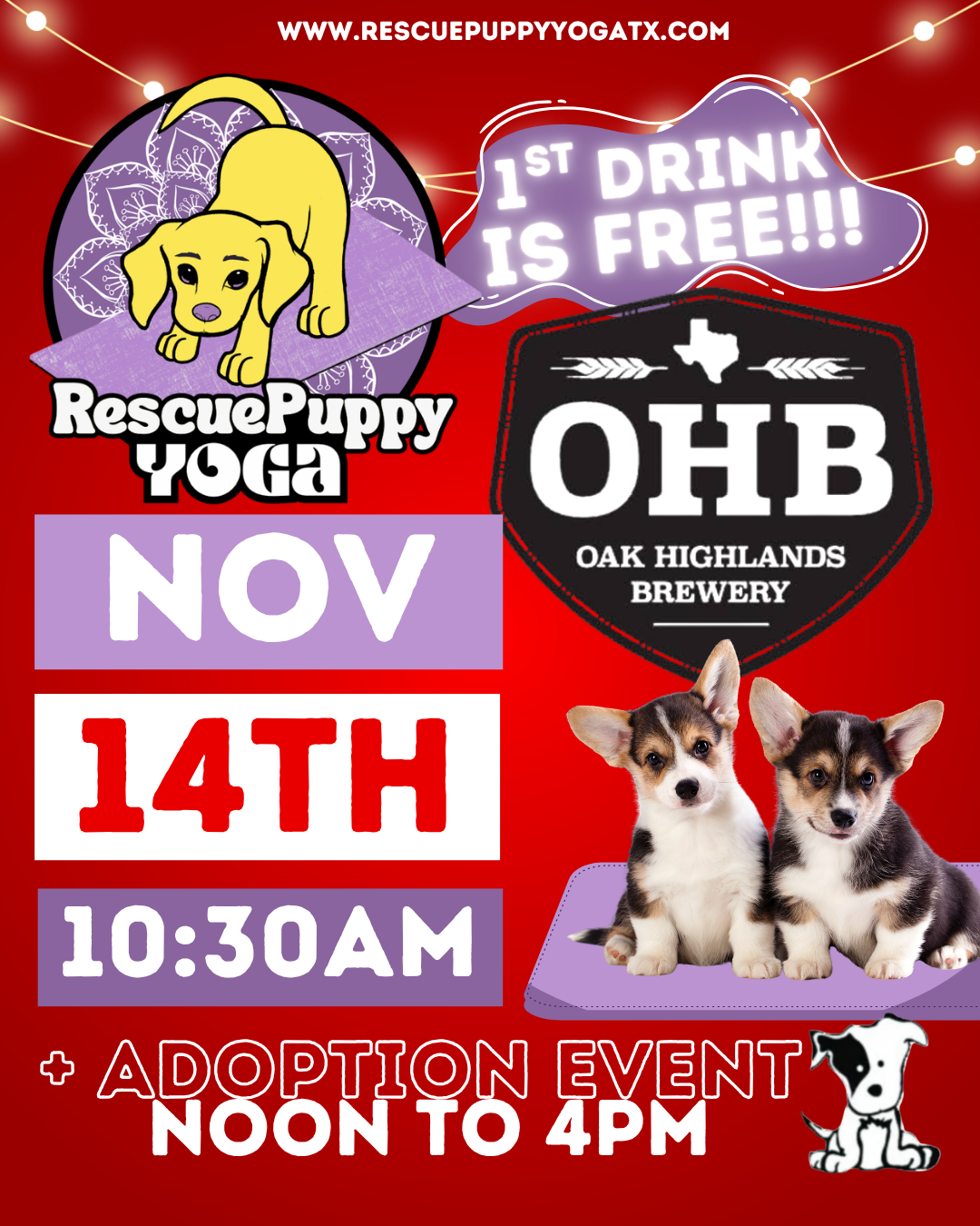 Rescue Puppy Yoga @ Oak Highlands Brewery